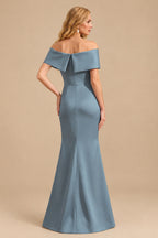 Rutipo As Picture Sheath/Column Off-The-Shoulder Sleeveless Satin Mother Of The Bride Dresses