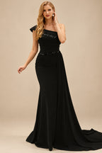 Rutipo Black Sheath/Column Chiffon Mother Of The Bride Dresses With High Split