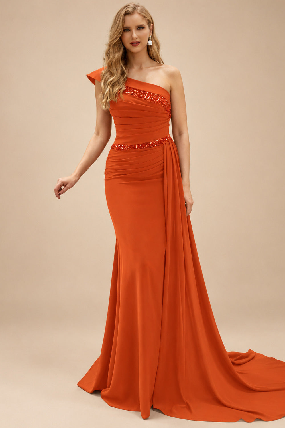 Rutipo Burnt Orange Sheath/Column Chiffon Mother Of The Bride Dresses With High Split