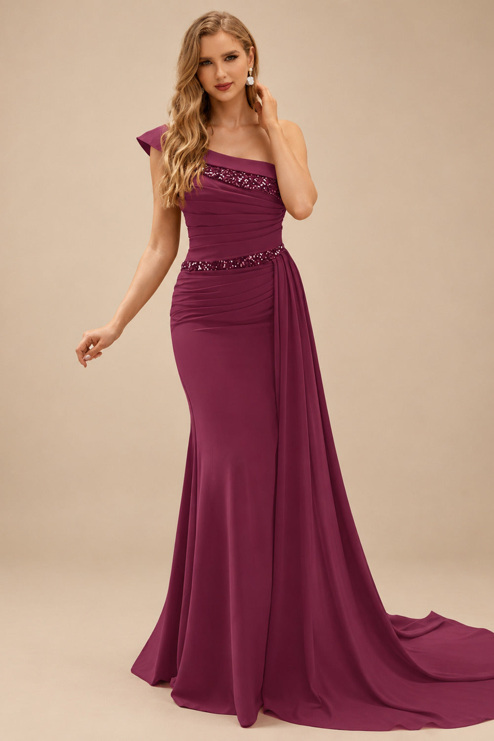 Rutipo Mulberry Sheath/Column Chiffon Mother Of The Bride Dresses With High Split