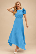Rutipo Pool A-Line Asymmetrical Stretch Chiffon Mother Of The Bride Dresses With Pleated/Flower(s)