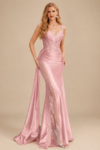 Rutipo Dusty Rose Sexy Sweetheart Trumpet/Mermaid Sparkly Lace Prom Dresses