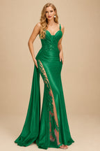 Rutipo Forest Green Sexy Sweetheart Trumpet/Mermaid Sparkly Lace Prom Dresses