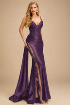 Rutipo Grape Sexy Sweetheart Trumpet/Mermaid Sparkly Lace Prom Dresses