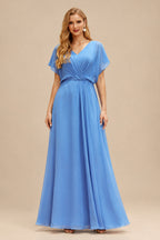 Rutipo As Picture Sheath Scoop Neck Long Sleeves Sweep Train Silk Like Satin Prom Dresses With High Split