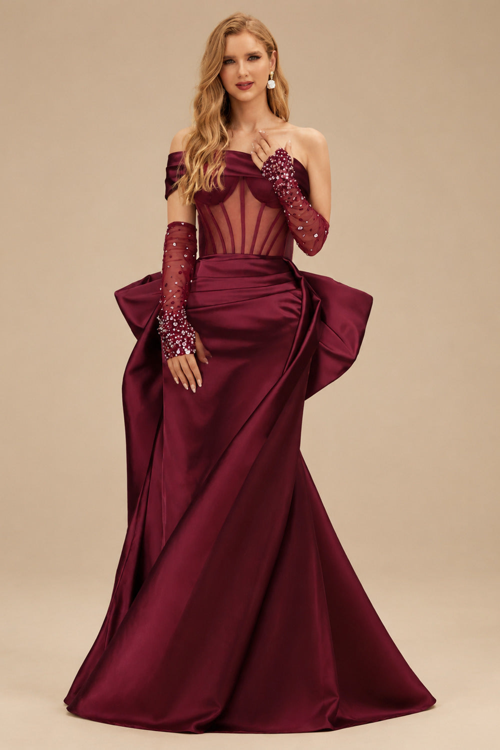 Rutipo As Picture Sparkly Beading Sheath/Column Slit Prom Dresses