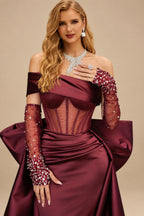 Rutipo As Picture Sparkly Beading Sheath/Column Slit Prom Dresses