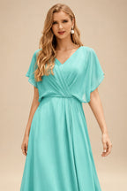 Rutipo Spa Sparkle Bejeweled Plunge Neck One-Shoulder Matte Satin Prom Dresses With Front Slit