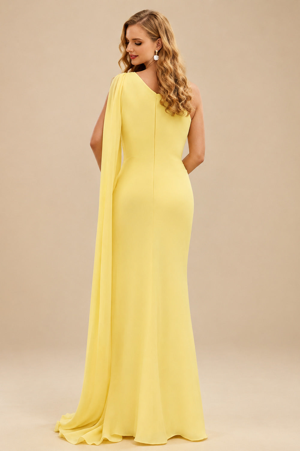 Rutipo As Picture Unique Riched One-Shoulder Chiffon Prom Dresses With Shoulder Side Drape