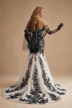 Rutipo As Picture Trumpet/Mermaid Sweetheart Chapel Train Lace Wedding Dress