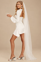 Rutipo Ivory Fashion Little White Long Sleeves Wedding Dress