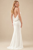 Rutipo Ivory Open Back Mermaid Elastic Satin Sexy Wedding Dresses With Satin