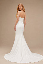 Rutipo Ivory Modern Strapless Trumpet/Mermaid Wedding Dresses
