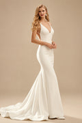 Rutipo Ivory Sex Low Back Mermaid Wedding Dresses