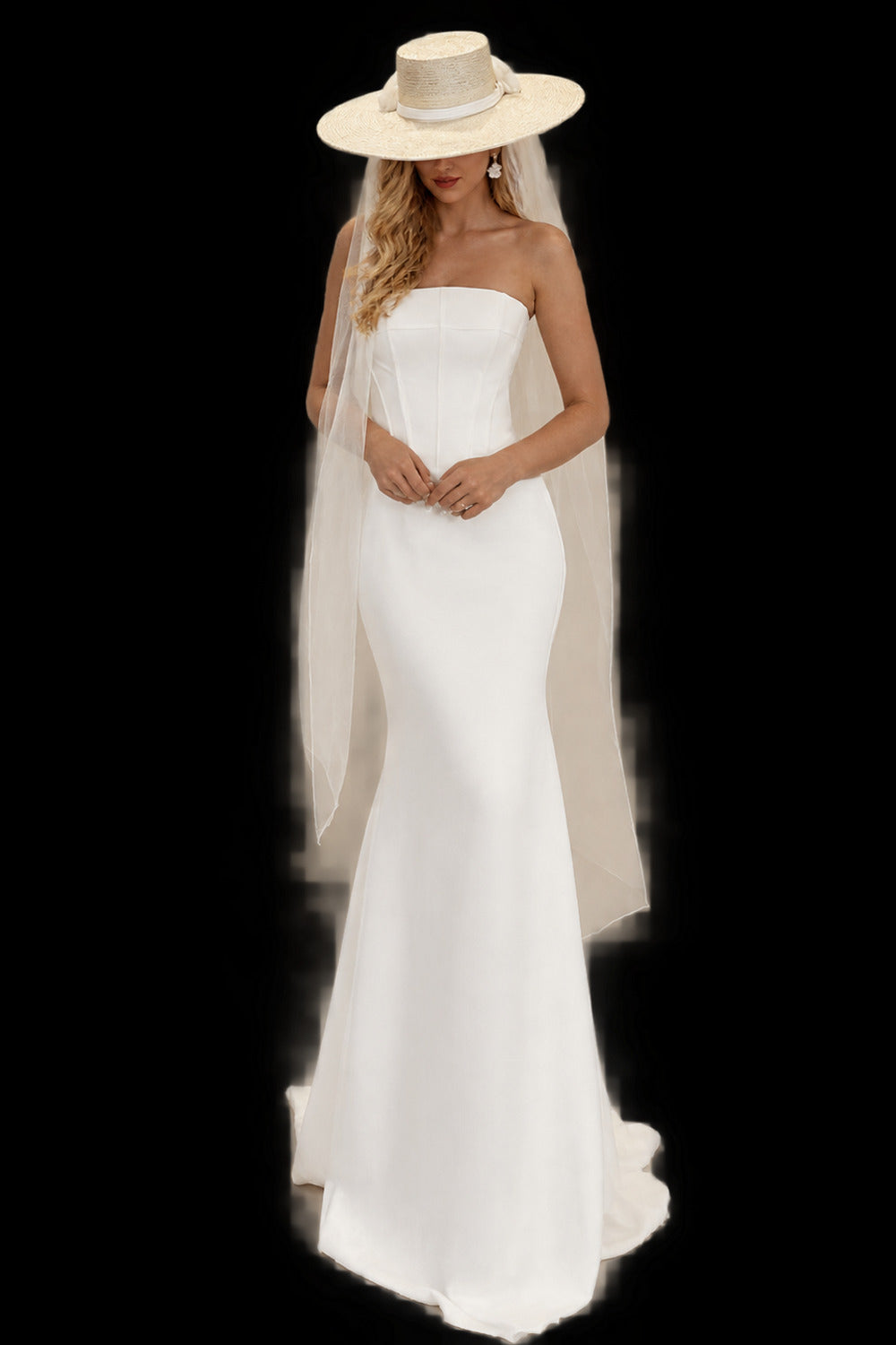 Rutipo Ivory Corset Strapless Mermaid Wedding Dresses