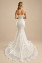 Rutipo Ivory Sparkly Corset Mermaid Sex Wedding Dresses