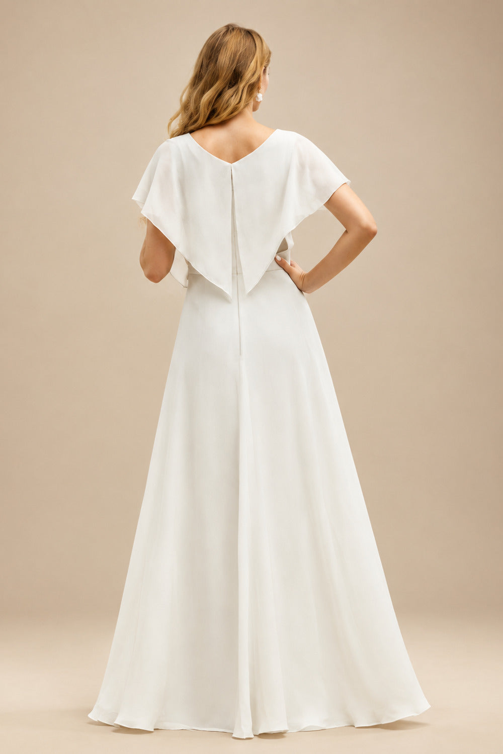 Rutipo Ivory A-Line Halter Sleeveless Sweep Train Silk Like Satin Wedding Dresses