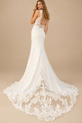 Rutipo Ivory Trumpet/Mermaid Sweetheart Elegant Lace/Elastic Satin Wedding Dresses