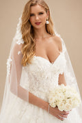 Rutipo Ivory Ball-Gown Sweetheart Sleeveless Tulle Wedding Dresses With Appliques Lace