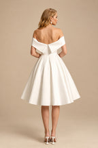 Rutipo Ivory Elegant A-Line Sleeveless Short/Mini Tulle Wedding Dresses