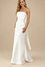 Rutipo Ivory Trumpet/Mermaid Sweetheart Sleeveless Floor-Length Matte Satin Wedding Dresses