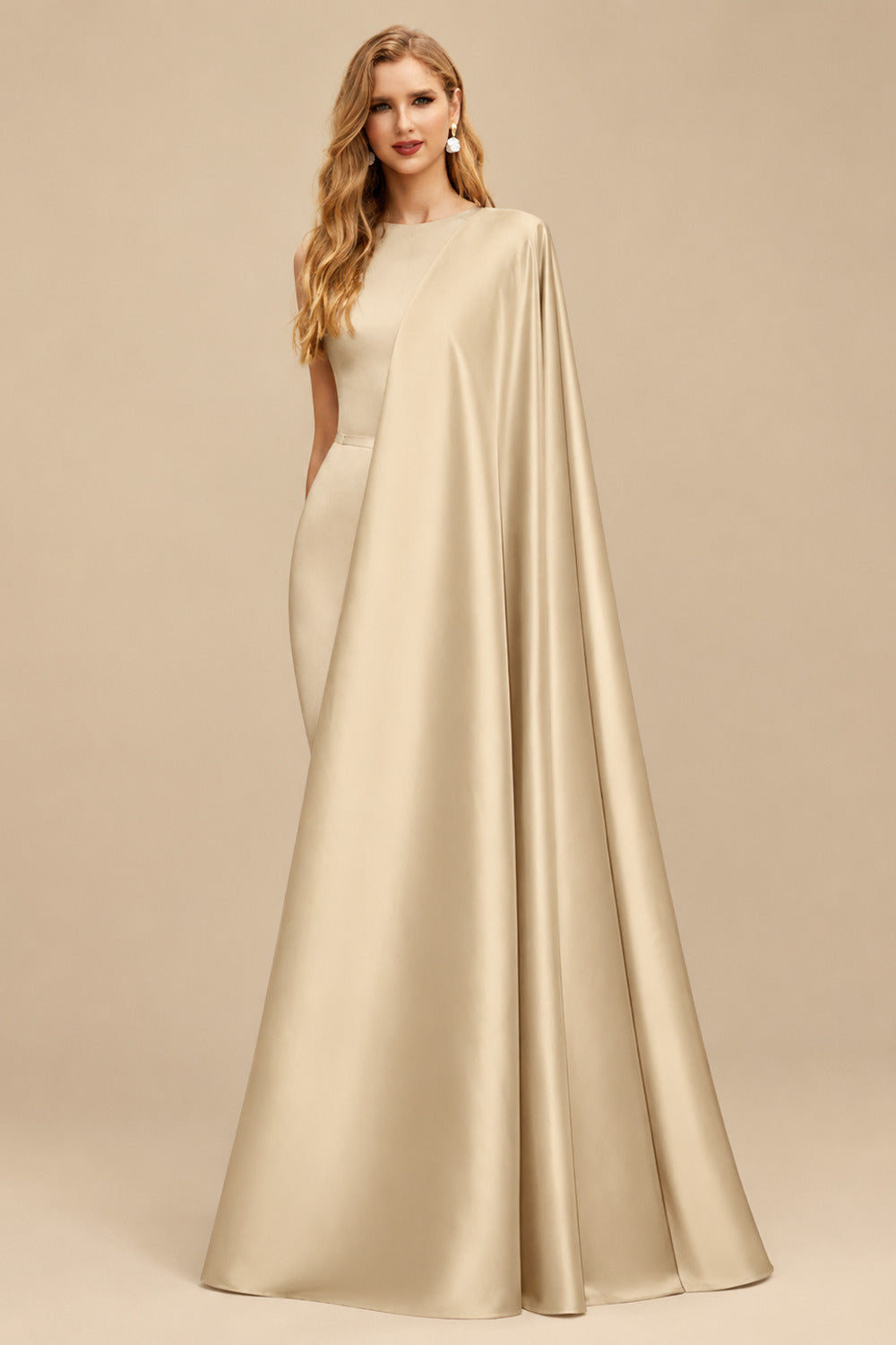 Rutipo Champagne Ball-Gown V-Neck Short Sleeves Chapel Train Satin Tulle Wedding Dresses With Appliques Lace
