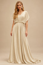 Rutipo Champagne Ball-Gown Sweetheart Sleeveless Court Train Satin Wedding Dresses With Appliques Lace Flower(s)