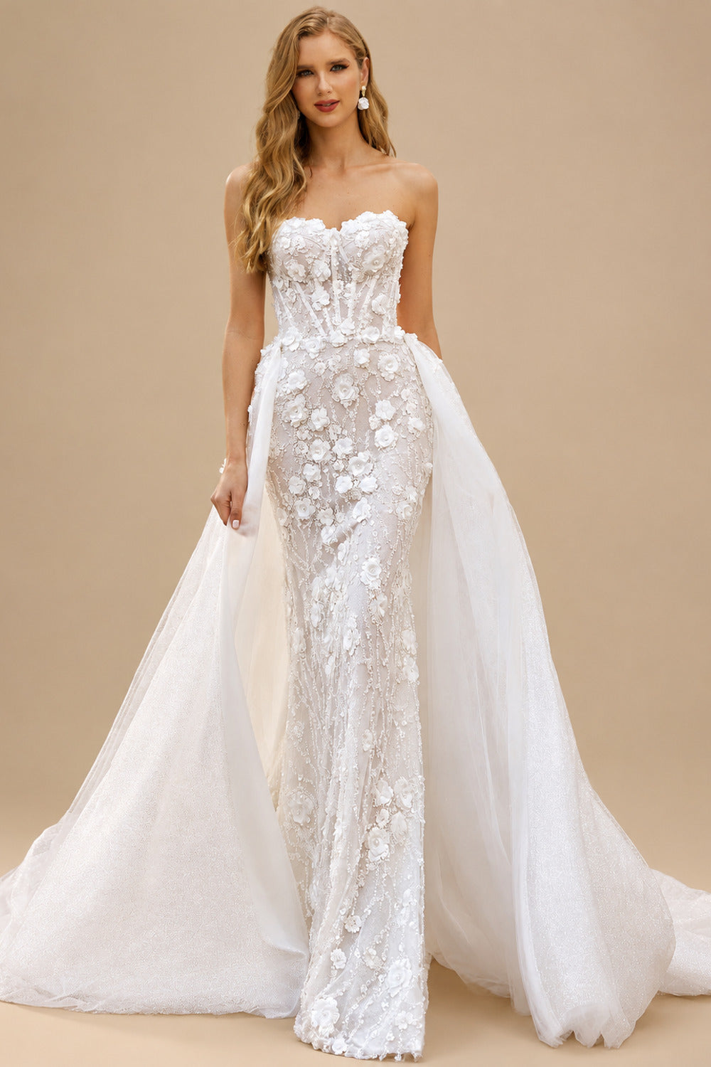 Rutipo White Ball-Gown Sweetheart Sleeveless Sweep Train Chiffon Lace Tulle Wedding Dresses