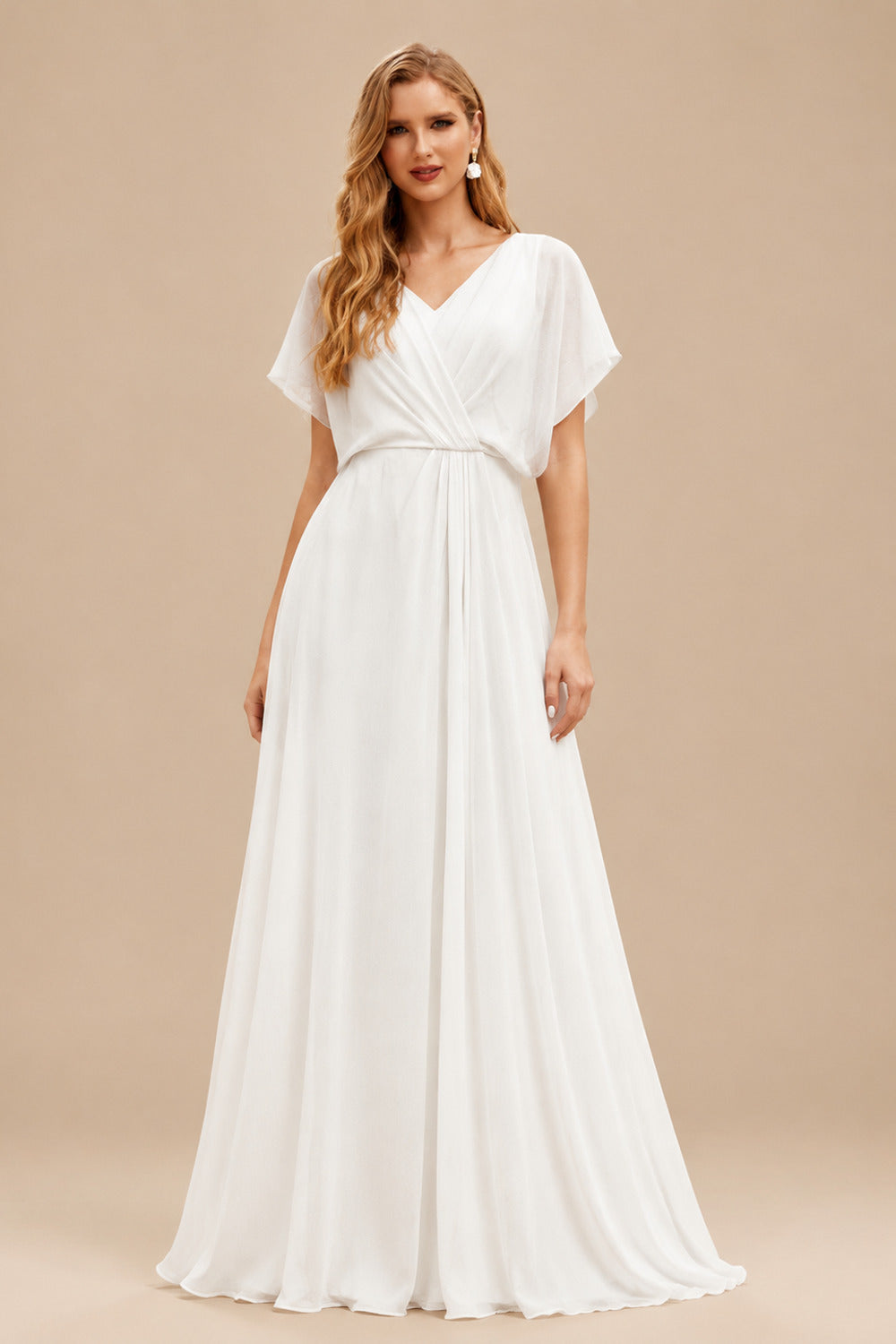 Rutipo Ivory A-Line Square Neckline Sleeveless Short/Mini Twill Satin/Liquid Tulle Bride Wedding Dress With Sweeping Side Drape