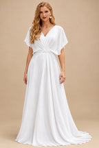 Rutipo White Ball-Gown Sweetheart Sleeveless Royal Satin Wedding Dresses