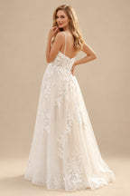 Rutipo Ivory A-Line Sweetheart Sleeveless Floor-Length Lace/Tulle Maternity Wedding Dresses With Appliques Lace